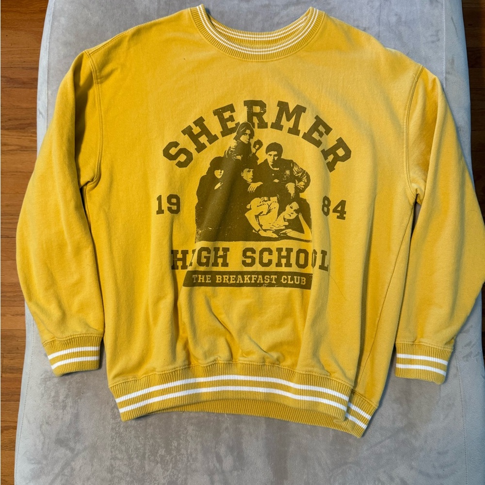 Breakfast Club Shermer High School Crewneck Sweatshirt- Yellow